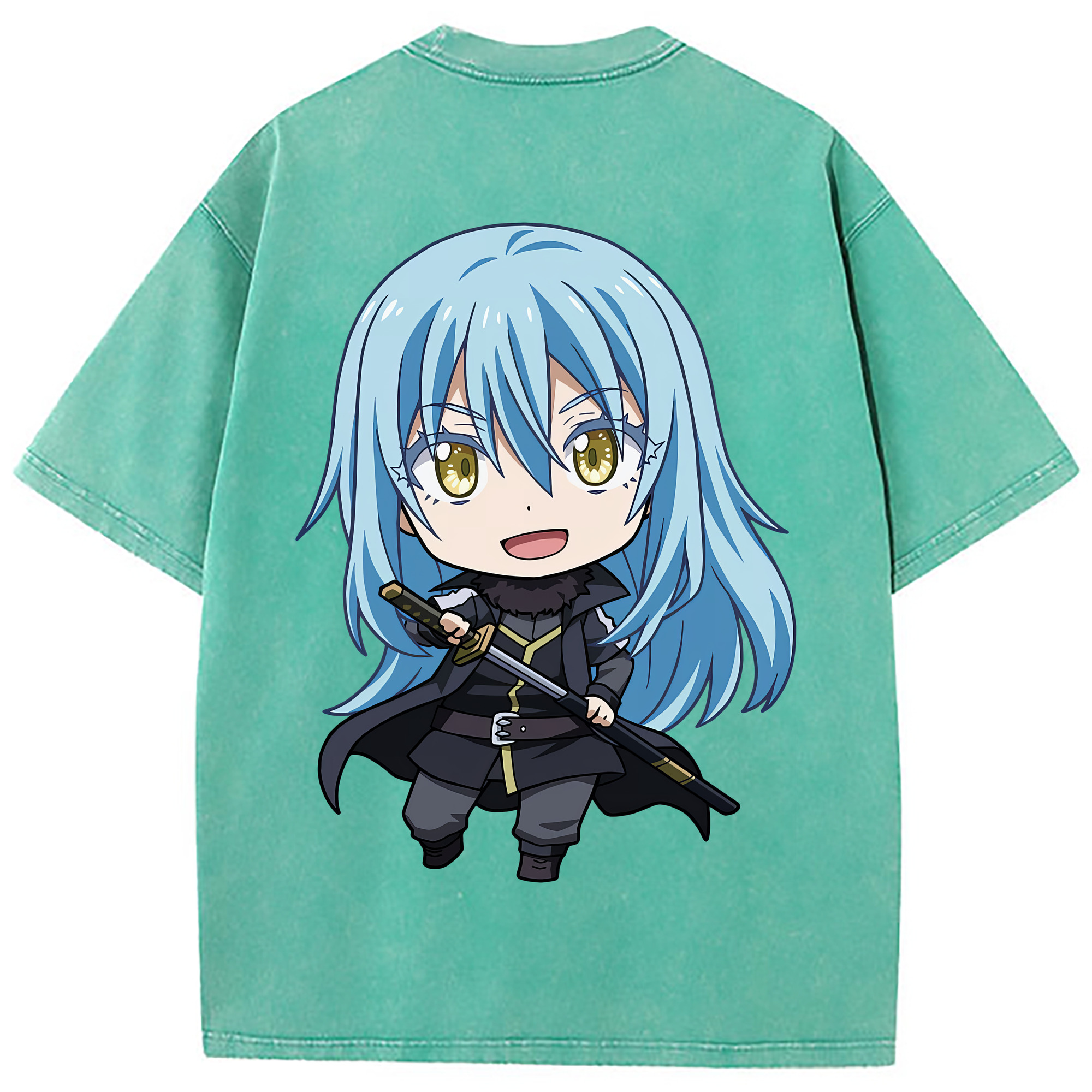 （画像用） 転スラ Regarding Reincarnated to Slime 綿100% ヴィンテージ風 半袖Tシャツ（背面プリント）